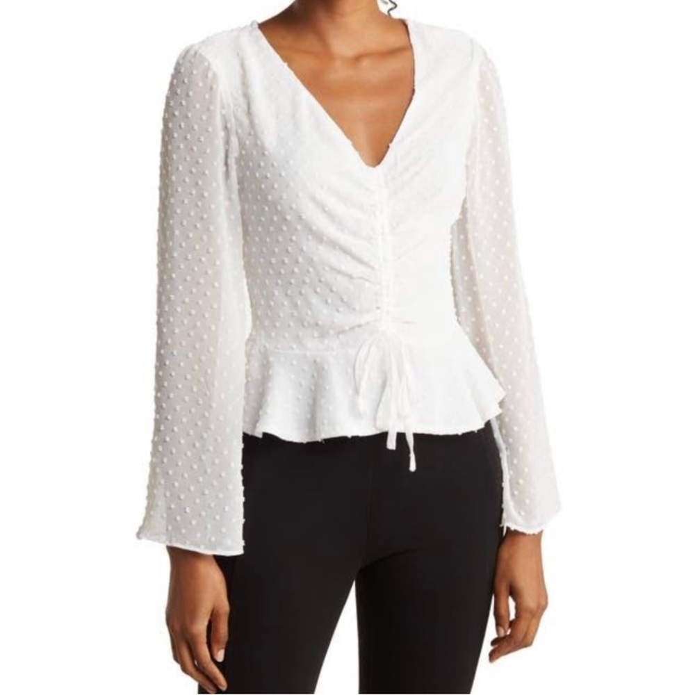 1. State White Textured Blouse​